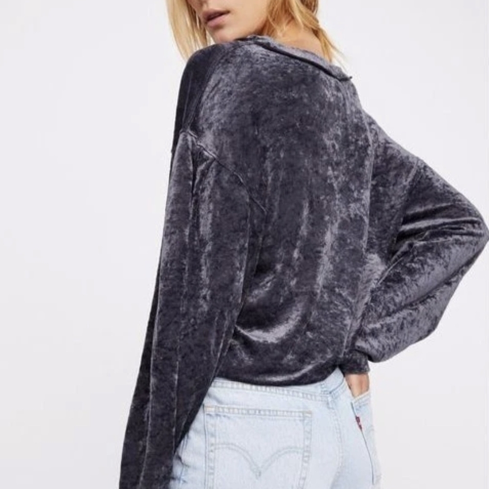We The Free Milan Layering Velvet Top. Size M - Picture 2 of 7